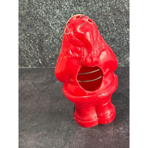 Vintage Celluloid Santa Claus Christmas Ornament Bulb Cover Red & White 4 3/4" T - Picture 7 of 7